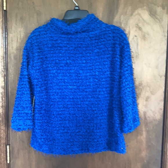 Multiples royal blue sweater top w texture & stretch size S - Picture 11 of 15